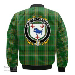 Irish House of CROWLEY Coat of Arms Family Crest Ireland Bomber Jacket Irish National Tartan Irish County Jacket