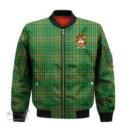 Irish Hare or O Hare Coat of Arms Family Crest Ireland Bomber Jacket Irish National Tartan Irish County Jacket