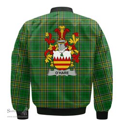 Irish Hare or O Hare Coat of Arms Family Crest Ireland Bomber Jacket Irish National Tartan Irish County Jacket