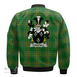 Irish Forstall Coat of Arms Family Crest Ireland Bomber Jacket Irish National Tartan Irish County Jacket