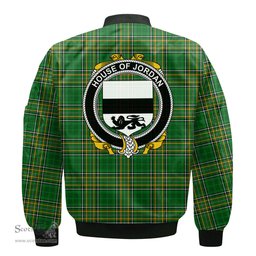 Irish House of JORDAN Coat of Arms Family Crest Ireland Bomber Jacket Irish National Tartan Irish County Jacket