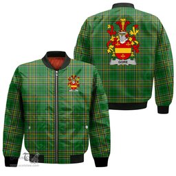 Irish Gore Coat of Arms Family Crest Ireland Bomber Jacket Irish National Tartan Irish County Jacket