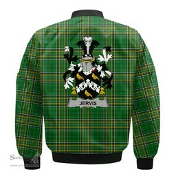 Irish Jervis or Jarvis Coat of Arms Family Crest Ireland Bomber Jacket Irish National Tartan Irish County Jacket