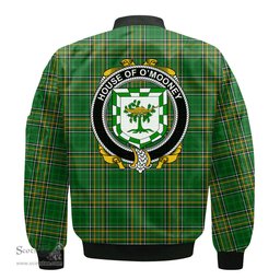 Irish House of O MOONEY Coat of Arms Family Crest Ireland Bomber Jacket Irish National Tartan Irish County Jacket