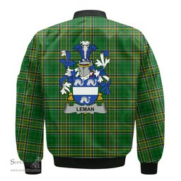 Irish Leman or Lemon Coat of Arms Family Crest Ireland Bomber Jacket Irish National Tartan Irish County Jacket