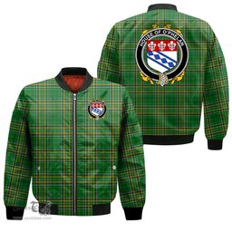 Irish House of O PHELAN Coat of Arms Family Crest Ireland Bomber Jacket Irish National Tartan Irish County Jacket