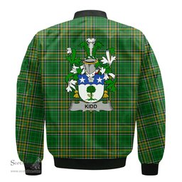 Irish Kidd Coat of Arms Family Crest Ireland Bomber Jacket Irish National Tartan Irish County Jacket