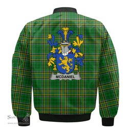 Irish McDaniel or Daniel Coat of Arms Family Crest Ireland Bomber Jacket Irish National Tartan Irish County Jacket
