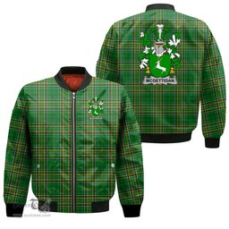 Irish McGettigan or Gethin Coat of Arms Family Crest Ireland Bomber Jacket Irish National Tartan Irish County Jacket