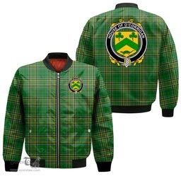 Irish House of O CORRIGAN Coat of Arms Family Crest Ireland Bomber Jacket Irish National Tartan Irish County Jacket