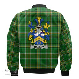 Irish Mackey Coat of Arms Family Crest Ireland Bomber Jacket Irish National Tartan Irish County Jacket