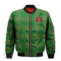 Irish House of O HART Coat of Arms Family Crest Ireland Bomber Jacket Irish National Tartan Irish County Jacket