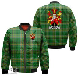 Irish Keyes Coat of Arms Family Crest Ireland Bomber Jacket Irish National Tartan Irish County Jacket