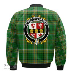 Irish House of O MURPHY Muskerry Coat of Arms Family Crest Ireland Bomber Jacket Irish National Tartan Irish County Jacket