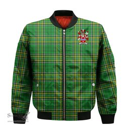 Irish Lindsey Coat of Arms Family Crest Ireland Bomber Jacket Irish National Tartan Irish County Jacket