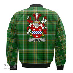 Irish Lindsey Coat of Arms Family Crest Ireland Bomber Jacket Irish National Tartan Irish County Jacket