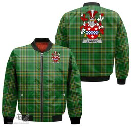 Irish Lindsey Coat of Arms Family Crest Ireland Bomber Jacket Irish National Tartan Irish County Jacket