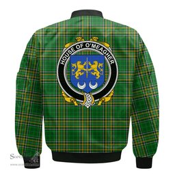 Irish House of O MEAGHER Coat of Arms Family Crest Ireland Bomber Jacket Irish National Tartan Irish County Jacket