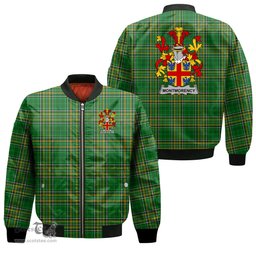 Irish Montmorency Coat of Arms Family Crest Ireland Bomber Jacket Irish National Tartan Irish County Jacket