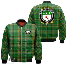 Irish House of O DOHERTY Coat of Arms Family Crest Ireland Bomber Jacket Irish National Tartan Irish County Jacket
