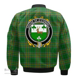 Irish House of O CONNELL Coat of Arms Family Crest Ireland Bomber Jacket Irish National Tartan Irish County Jacket