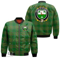 Irish House of O CONNELL Coat of Arms Family Crest Ireland Bomber Jacket Irish National Tartan Irish County Jacket