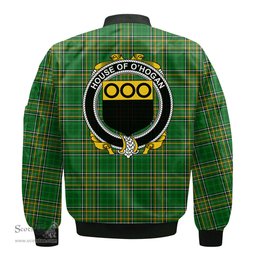 Irish House of O HOGAN Coat of Arms Family Crest Ireland Bomber Jacket Irish National Tartan Irish County Jacket