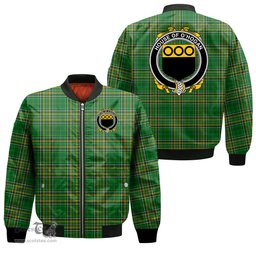 Irish House of O HOGAN Coat of Arms Family Crest Ireland Bomber Jacket Irish National Tartan Irish County Jacket