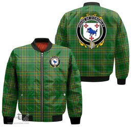 Irish House of O CROWLEY Coat of Arms Family Crest Ireland Bomber Jacket Irish National Tartan Irish County Jacket
