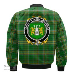 Irish House of O SHAUGNESSY Coat of Arms Family Crest Ireland Bomber Jacket Irish National Tartan Irish County Jacket