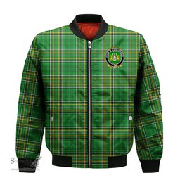 Irish House of O SHAUGNESSY Coat of Arms Family Crest Ireland Bomber Jacket Irish National Tartan Irish County Jacket