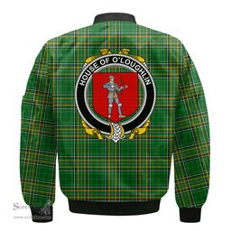 Irish House of O LOUGHLIN Coat of Arms Family Crest Ireland Bomber Jacket Irish National Tartan Irish County Jacket