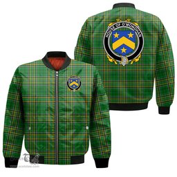 Irish House of O MONOHAN Coat of Arms Family Crest Ireland Bomber Jacket Irish National Tartan Irish County Jacket