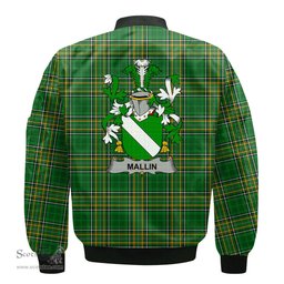 Irish Mallin or O Mallan Coat of Arms Family Crest Ireland Bomber Jacket Irish National Tartan Irish County Jacket