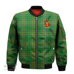 Irish McGillicuddy Coat of Arms Family Crest Ireland Bomber Jacket Irish National Tartan Irish County Jacket