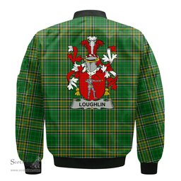 Irish Loughlin or O Loughlin Coat of Arms Family Crest Ireland Bomber Jacket Irish National Tartan Irish County Jacket