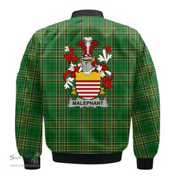 Irish Malaphant Coat of Arms Family Crest Ireland Bomber Jacket Irish National Tartan Irish County Jacket
