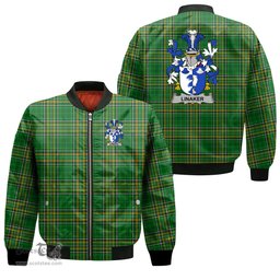 Irish Linaker Coat of Arms Family Crest Ireland Bomber Jacket Irish National Tartan Irish County Jacket
