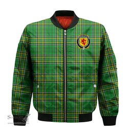 Irish House of O LALOR Coat of Arms Family Crest Ireland Bomber Jacket Irish National Tartan Irish County Jacket