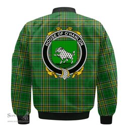 Irish House of O HANLON Coat of Arms Family Crest Ireland Bomber Jacket Irish National Tartan Irish County Jacket