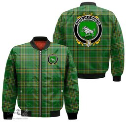 Irish House of O HANLON Coat of Arms Family Crest Ireland Bomber Jacket Irish National Tartan Irish County Jacket