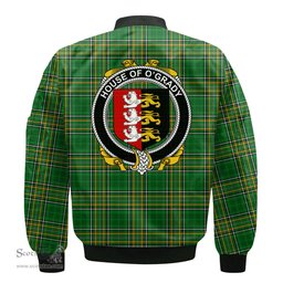 Irish House of O GRADY Coat of Arms Family Crest Ireland Bomber Jacket Irish National Tartan Irish County Jacket