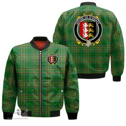 Irish House of O GRADY Coat of Arms Family Crest Ireland Bomber Jacket Irish National Tartan Irish County Jacket