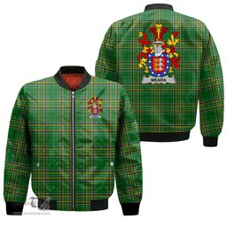 Irish Meara or O Mara Coat of Arms Family Crest Ireland Bomber Jacket Irish National Tartan Irish County Jacket