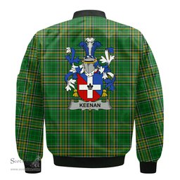 Irish Keenan or O Kinahan Coat of Arms Family Crest Ireland Bomber Jacket Irish National Tartan Irish County Jacket