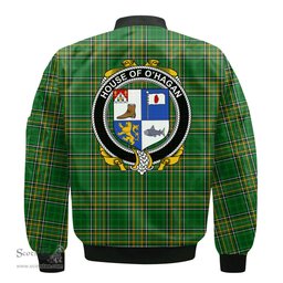 Irish House of O HAGAN Coat of Arms Family Crest Ireland Bomber Jacket Irish National Tartan Irish County Jacket