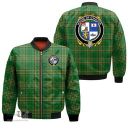 Irish House of O HAGAN Coat of Arms Family Crest Ireland Bomber Jacket Irish National Tartan Irish County Jacket