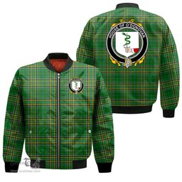 Irish House of O DONOVAN Coat of Arms Family Crest Ireland Bomber Jacket Irish National Tartan Irish County Jacket