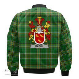 Irish McGill Coat of Arms Family Crest Ireland Bomber Jacket Irish National Tartan Irish County Jacket