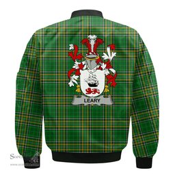 Irish Leary or O Leary Coat of Arms Family Crest Ireland Bomber Jacket Irish National Tartan Irish County Jacket